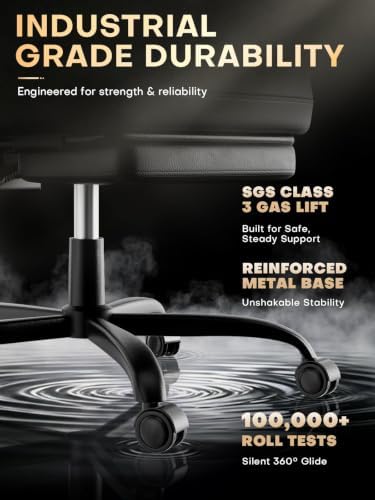 HLDIRECT Gaming Chair with Massager Lumbar Support, 400LBS Weight Capacity