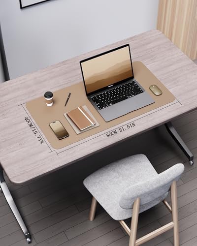 YSAGi Double-Sided Cork PU Leather Waterproof Desk Pad Protector for Office