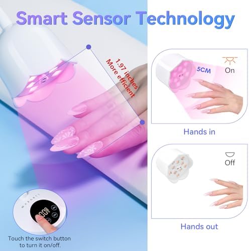 Makartt UV Nail Lamp for Gel Nails Polish Cordless Gooseneck 10s Flash Cure