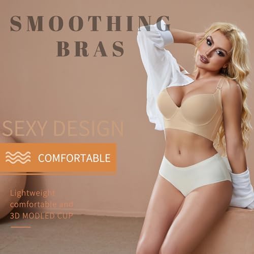 Super Push Up Bra Smoothing Back Fat Bra with Support T Shirt Bra