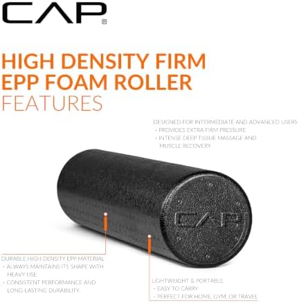 CAP 24-Inch Firm High-Density Foam Roller, Exercise & Recovery Massage, Black