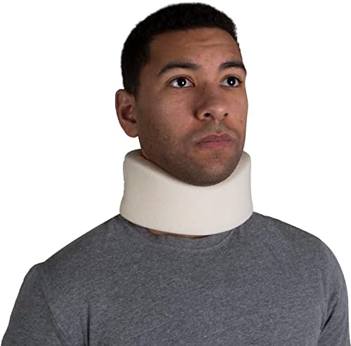 OTC Cervical Collar, Soft Contour Foam, Neck Support Brace, White Narrow 2.5" Depth, Medium