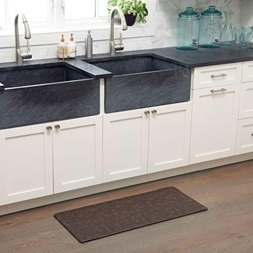Home Dynamix Trenton Solace Traditional Diamond Textured Kitchen Mat, Espresso, 17"x32"