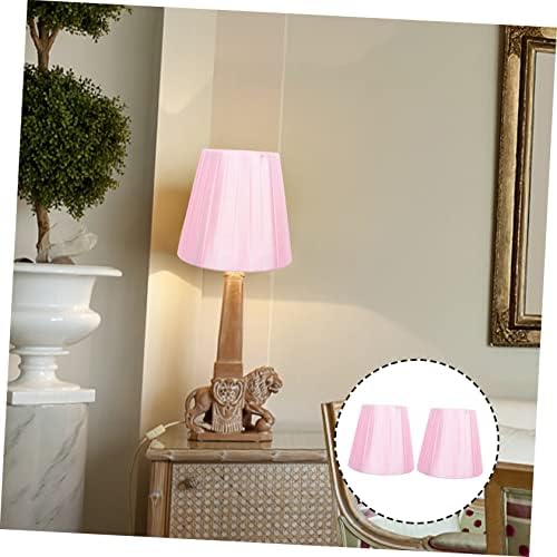 Xmas 2pcs Pink Fabric Lampshade Covers for Desk Floor Lamps