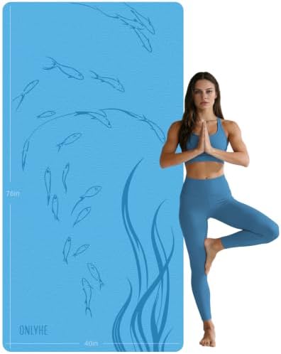 Extra Wide Yoga Mat 76"x40"x10mm TPE Non-Slip Fitness Exercise Mat