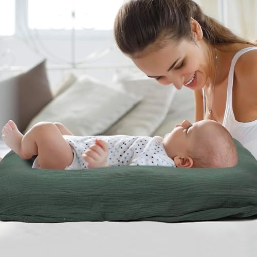 Baby Lounger Newborn 0-24 Months, Home and Travel Infant Cushion-Moss