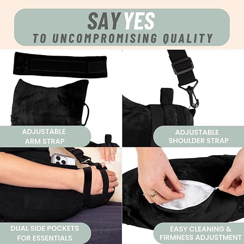 MOYOAMA Post Shoulder Surgery Pillow for Sleeping – Left/Right Arm Support with Adjustable Straps & Custom Firmness for Restful Recovery – Rotator Cuff, Bursitis, & Frozen Shoulder Pillow Post Surgery