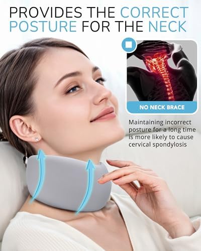 Memory Foam Neck Brace - Soft Washable Breathable Ice Silk Cervical Collar for Pain Relief & Posture Correction - Ideal for Travel, Office worker& Rehabilitation users of neck diseases