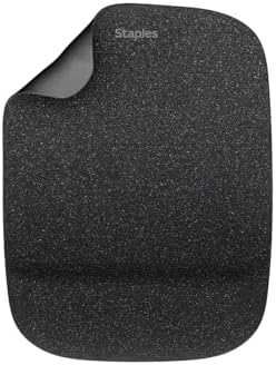 Staples TECH Mouse Pad with Gel Wrist Rest, Non-Slip, Black, 53326
