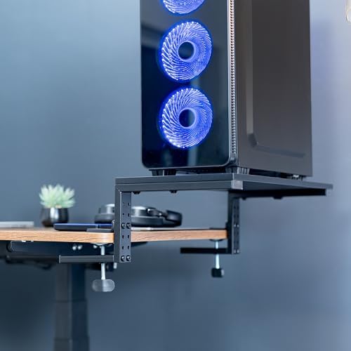 VIVO Black Clamp-on 22 in Desk Extension Shelf, DESK-SHELF22B