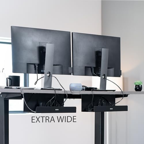 VIVO 2 Pack Black 17 inch Extra Deep Cable Management Tray, DESK-AC16-2C