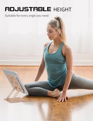 Tablet Stand for Desk, Fits All 4"-12" iPad, Gold, Pro Size