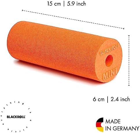 BLACKROLL - Mini Foam Roller, Massage Tool for Feet, Hands, and Arms, Ideal for Travel Size and Targeted Myofascial Release, for Exercise, Massage, and Muscle Recovery, 6" x 2", Orange