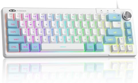 MageGee Mini 60% Gaming Keyboard, RGB Backlit Ultra-Compact Keyboard, TS68 Ergonomic Waterproof Mechanical Feeling Office Computer Keyboards for PC, MAC, PS4, Xbox ONE Gamer
