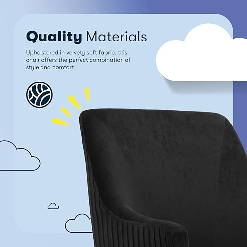 Serta Modern Vanity Chair with Chrome Base, Mid-Back Soft Velvet Desk Chair
