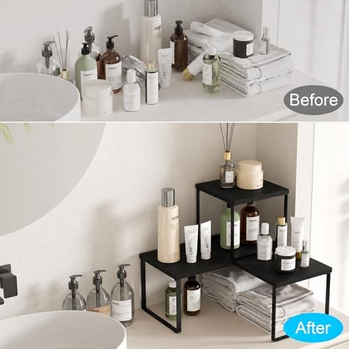 Golener Countertop Shelf, Kitchen Counter Organizer, Adjustable, Stackable