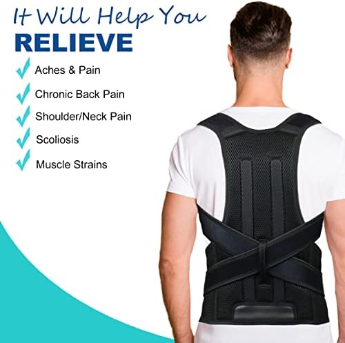 Posture Corrector for Men and Women,Adjustable Back Brace for Upper and Lower Back Pain Relief - Improve and Neck,Shoulder,Back Relieve M(29"-33")