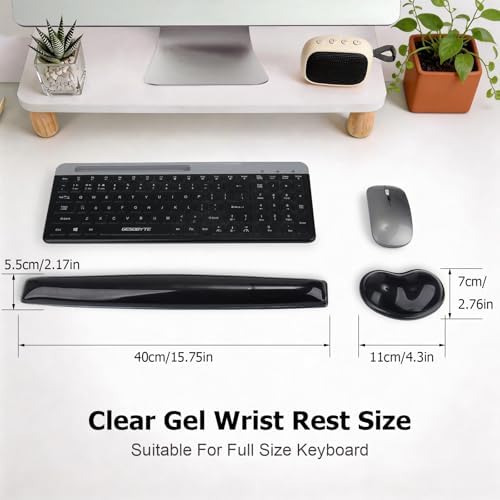 Gel Keyboard & Mouse Wrist Rest Set - Keyboard Wrist Rest Pad & Mouse Support for Office Gaming Pad Computer Laptop Ergonomic Comfortable Pain Relief- Pad Set (Black Pad Set)