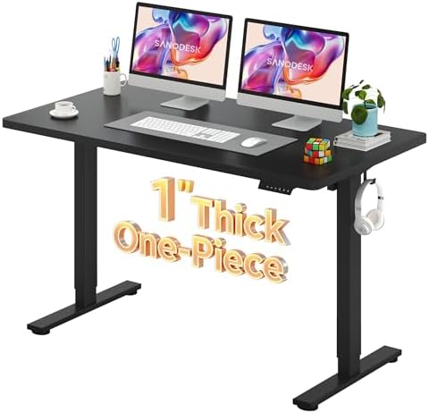 SANODESK One-Piece 1'' Thick Height Adjustable Standing Desk 55''x28''