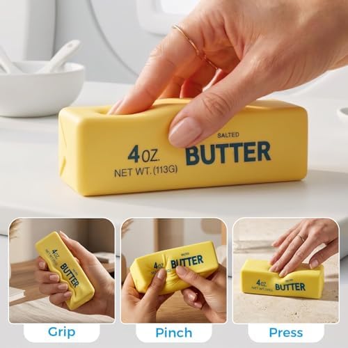 2PCS Butter Squishy, Slow Rising Squeeze Toys, Butter Stick Toys (Yellow)