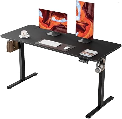 55"x24" Standing Desk, Height Adjustable Sit-Stand Home Office, Black