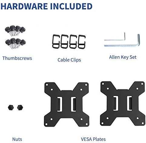 VIVO Black Dual Monitor Arm for Desk Stand, 13-27 in Screens, PT-SD-AM02A