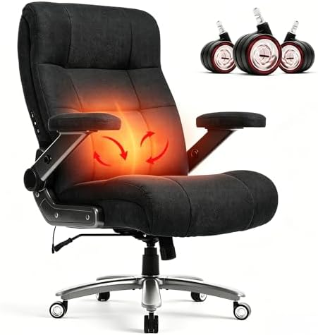 Big and Tall Office Chair with Massage Heat for Heavy Duty People