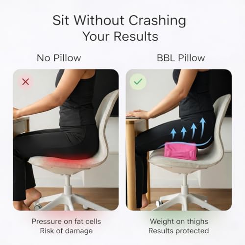 Mello Active BBL Pillow After Surgery – Doctor-Recommended, Firm & Lightweight Sitting Cushion for Post-Op Recovery – Portable Support for Home, Car & Office – Ultimate Comfort & Stability Pink