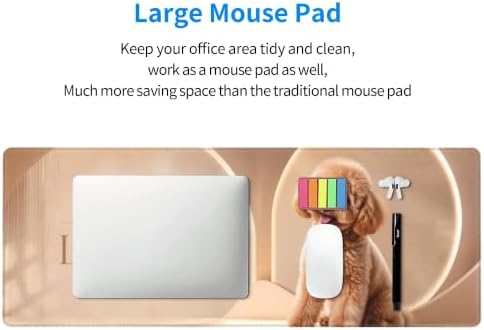 Poodle Cute Mouse Pad Mouse Pads for Desk 11.8x31.5 in Champagne Beige
