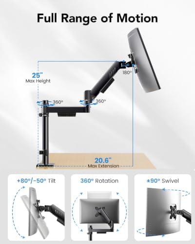 HUANUO Dual Monitor Stand, Stacked Monitor Mount for 13-32″ Screens