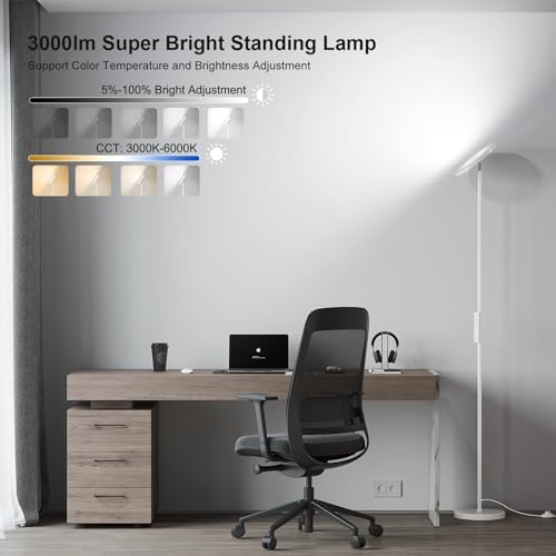 SUNMORY Floor Lamps for Living Room，LED Standing Lamp with Remote Control