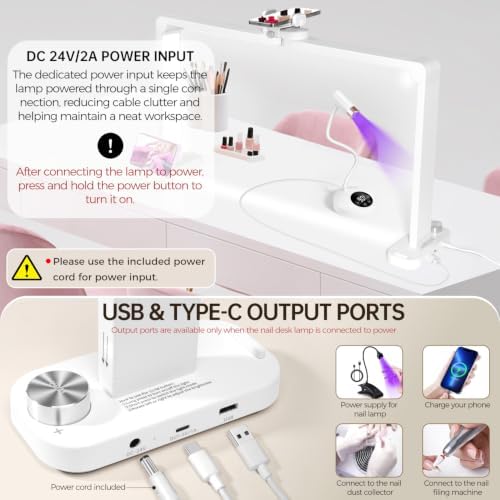 33.5" Foldable Nail Desk Lamp, 3500LM Half Moon Light for Nail Desk
