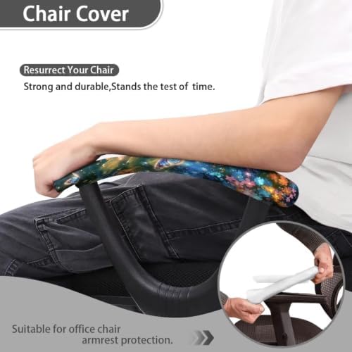 Butterfly Floral Printed 2 Piece Office Chair Armrest Covers Soft Stretchy Office Chair Arm Cover for Desk Chairs Computer Chairs Anti-Dust Dust-Proof Home Decorative Accessories