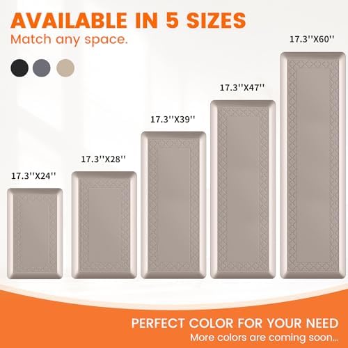 4/5 Inch Thicker Kitchen Mats Anti Fatigue Comfort Mat Standing Desk Rugs