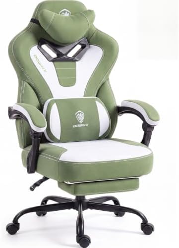 Dowinx Big and Tall Gaming Chair for Adults with Footrest, Massage Lumbar