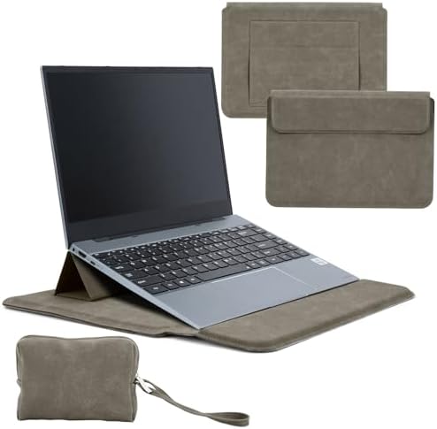 15-16 Inch Laptop Sleeve Case with Stand Feature, Matte PU Leather
