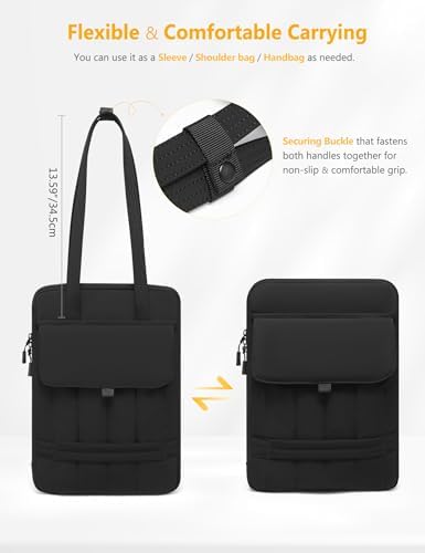 HYZUO 13.3-14 Inch Puffy Laptop Case Sleeve Padded Handbag, Black