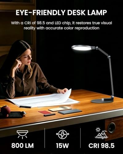 Desk Lamp for Home Office, Eye-Caring Diffused Table Lamp