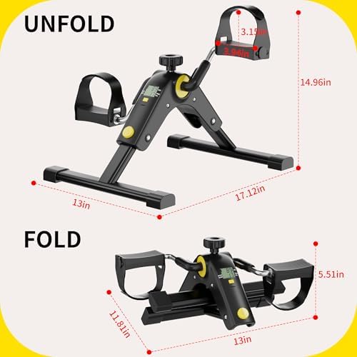 MOMODA Under Desk Bike Pedal Exerciser with LCD Display Portable Mini Exercise Bike for Arm and Leg