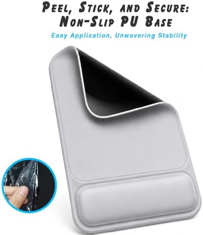ErgoComfort Gel Mouse Pad with Wrist Rest, Ergonomic Mousepad with Wrist Support, Ergo Desk Mat, Non-Slip Base, Smooth Surface for Office Laptop Computer (01Pink)