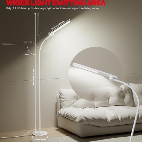 Honeywell LED Floor Lamp Dimmable Gooseneck Reading Living Room Bedroom 77"