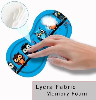 Mouse Pad with Wrist Support + Desk Mat + Coaster 3 in 1 Set, XL Large Gaming Mousepad Ergonomic Mouse Pads for Desk Computer Laptop Office,Cute Owls on a Branch