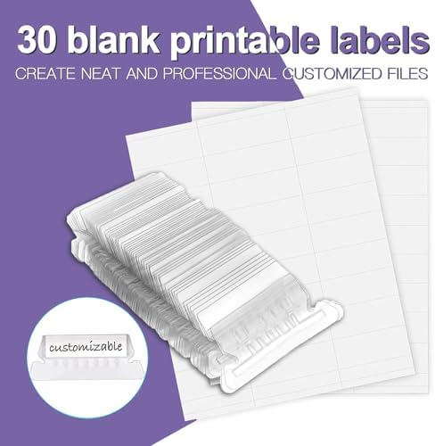 HERKKA Hanging File Folders, 30 Pack Reinforced Letter Size Hanging Folders, Designed for Bulky Files, Filing Cabinet, 1/5-Cut Adjustable Tabs (Purple)