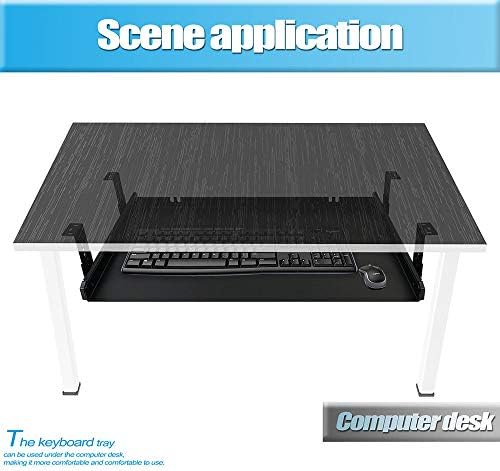 FRMSAET All-Metal 20/24/30 inch Slide Out Drawer Platform (20 inch, Black)