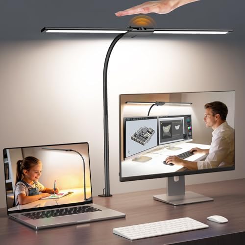 Syrinx LED Desk Lamp for Home Office, 18W 2000LM Dual Head Architect Lamp