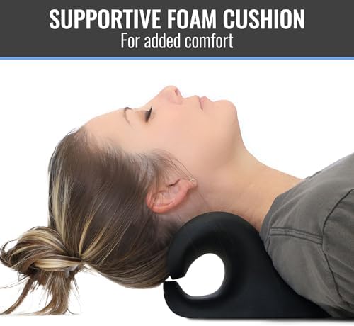 HealthSmart Neck & Shoulder Traction Device, Neck & Shoulder Relaxer, Magnetic Therapy, Cervical Spine Alignment and TMJ Relief, Neck Pain Relief, Black (Pack of 2)