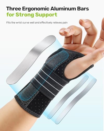 Rakiie Carpal Tunnel Wrist Brace Ergonomic Night Splint, Blue