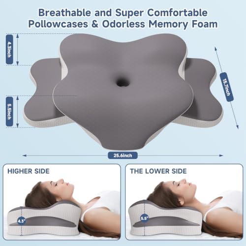 Sleep Apnea Pillow Ergonomic Cervical Neck Pillow for Pain Relief