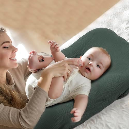 Baby Lounger Newborn 0-24 Months, Home and Travel Infant Cushion-Moss