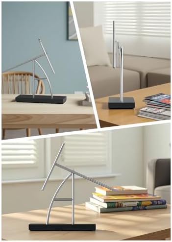 CulinaryEdge Kinetic Energy Sculpture Pendulum Ornament Desktop Pendant Silent Metal Desk Toy Chaotic Pendulum Battery Powered Desktop Decor for Office Home